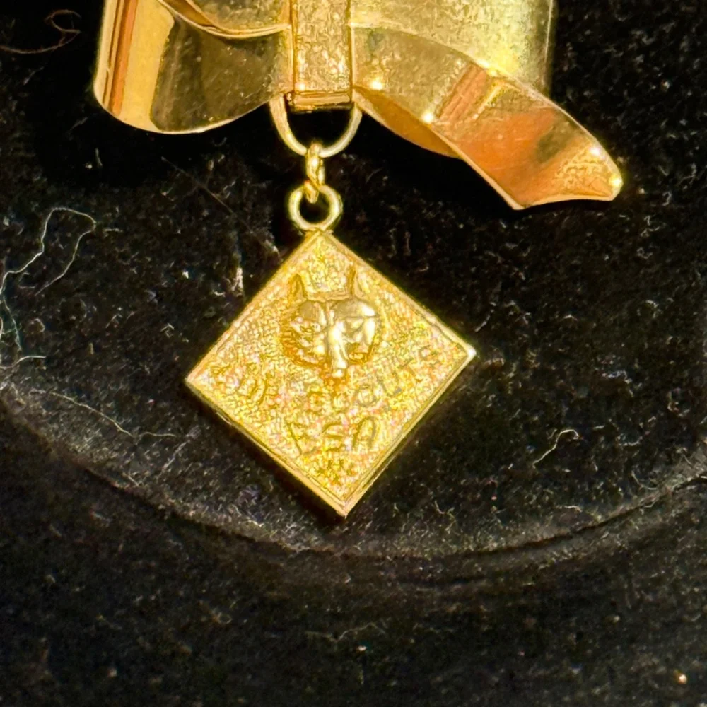 Vintage BSA Cub Scouts Den Mothers‎ Gold Tone Ribbon Bow Brooch